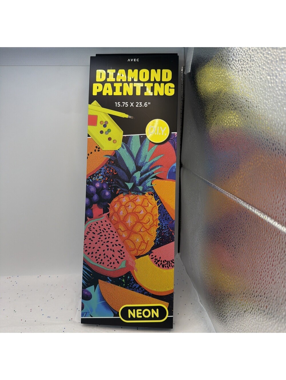 AVEC DIY Diamond Art Painting Kit Neon Fruit Design, 15.75 x 23.6 Crystal Art